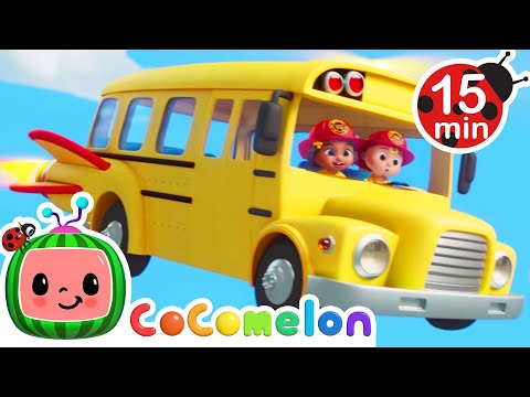 Wheels on the Flying Bus | 15 MIN LOOP | CoComelon | Nursery Rhymes