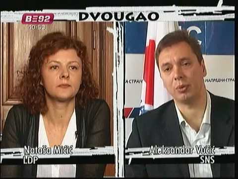 Dvougao - Nataša Mićić vs Aleksandar Vučić - 27.06.2009 (B92)