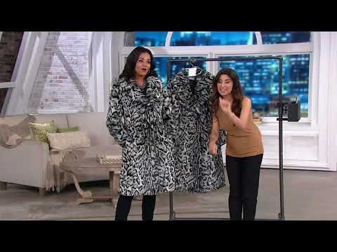 Manteau en fausse fourrure mi-long Dennis Basso Platinum Collection sur QVC
