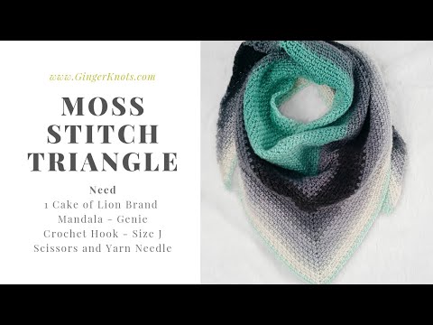 How to Crochet a Triangle Scarf with Moss Stitch!