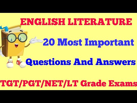 English literature important questions and answers for TGT PGT NET and  LT grade exam Video