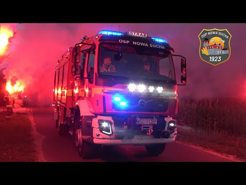 NOWE PIĘKNE VOLVO DLA OSP NOWA SUCHA! Wielkie powitanie wozu 639[M]59 GBA Volvo FL280/Bocar