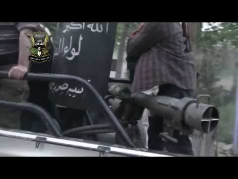 توجه عناصر لواء معاوية لضرب أحد أرتال النظام في بلدة قيسا في ريف دمشق