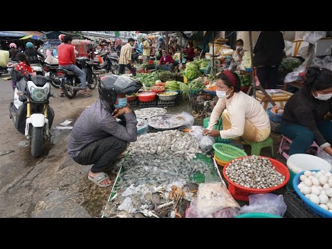 Evening Food Market Scene at Phsa Sam Hannh - Amazing TUOL SANGKE Big Market In Evening on Weekend