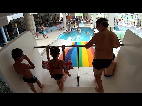 Super Fun Rainbow Water Slide at Sárvári Fürdő Aquapark