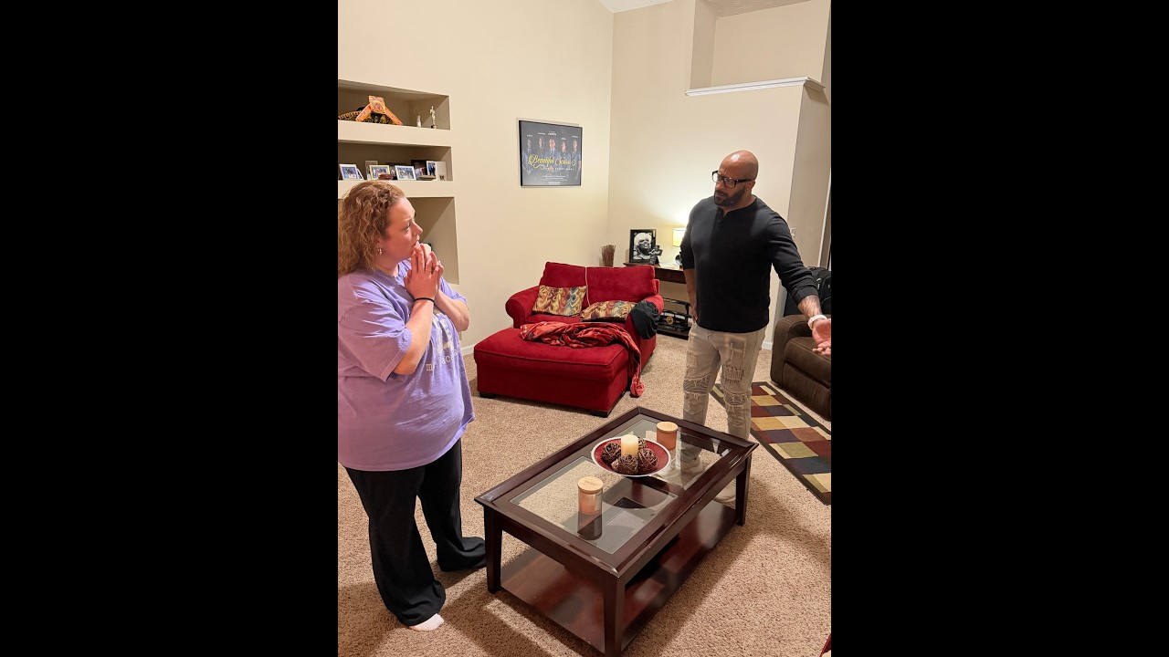 Bethany tries to convince Larry to not sleep on the couch