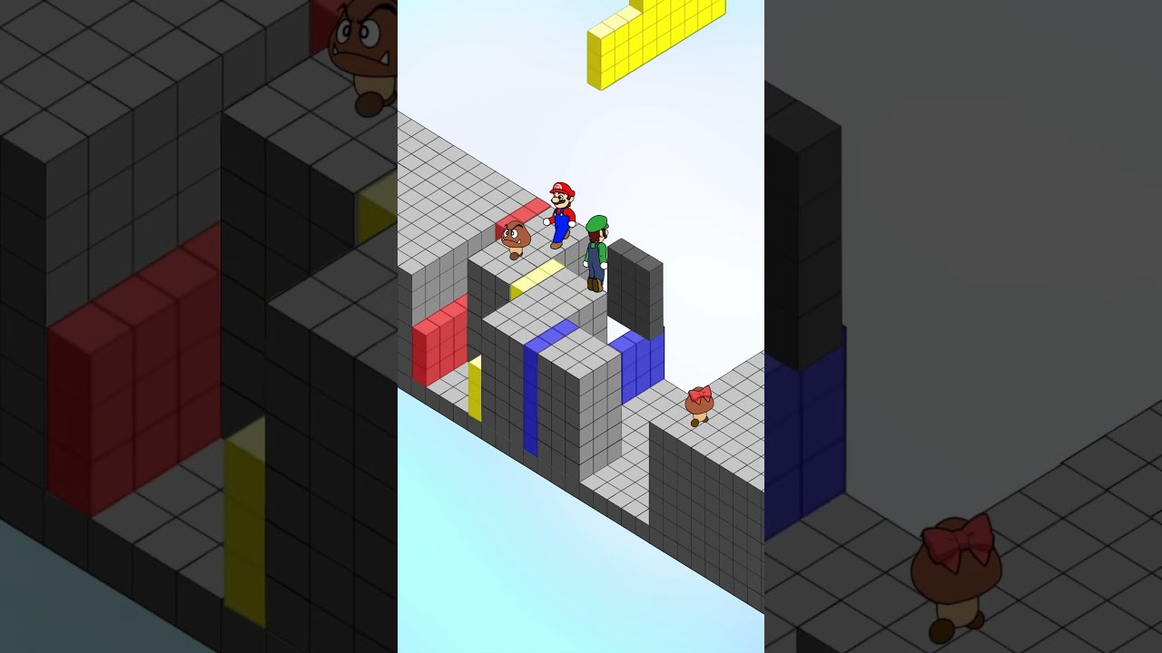 Mario Bros build the road for Goombas with Tetris. #nintendo