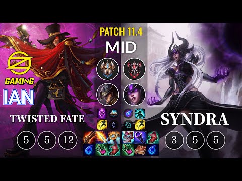 OZ Ian Twisted Fate vs Syndra Mid - KR Patch 11.4