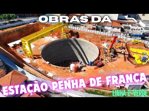 Vídeo quente! Drone mostra as obras da Estação Penha de França da Linha 2 - Verde do Metrô-São Paulo