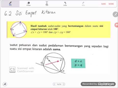 Bab 6 (part II) Matematik Tingkatan 3: 6.2 Sisi empat kitaran dan 6.3 Tangen kepada bulatan.