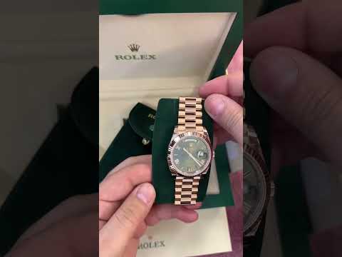 Silver stainless steel rolex day date 40 watch