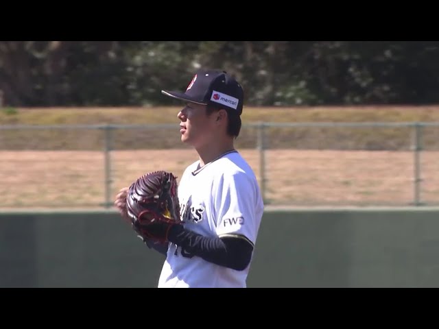 【バファローズ春季キャンプ紅白戦】バファローズ・山本が落差のある変化球で三振奪取!! 2021/2/17