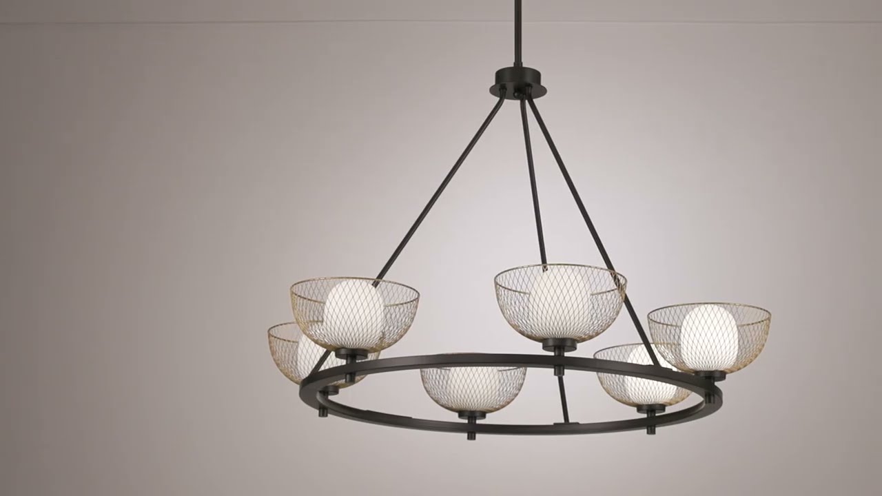 Video 1 Watch A Video About the Possini Euro Icaron Black and Gold 6 Light Large Chandelier