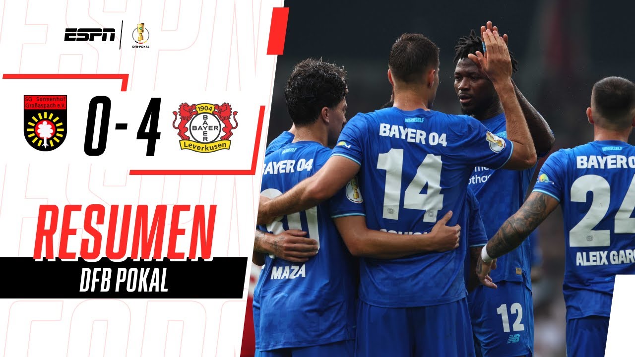 LEVERKUSEN GOLEÓ Y AVANZÓ A LOS 16AVOS DE FINAL DE LA COPA ALEMANIA | Grossaspach 0-4 Bayer |RESUMEN