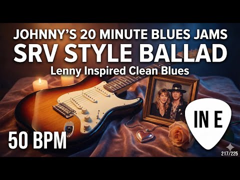 SRV Style Ballad - 'Lenny' Inspired Clean Blues in E [50 BPM] 217/225