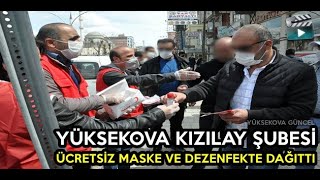 Yüksekova Kızılay Şubesi Ücretsiz Maske Ve Dezenfektan Dağıttı