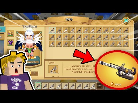 NEW ITEM IN SKYBLOCK!! New OP Gatling Gun!! - Blockman Go Skyblock