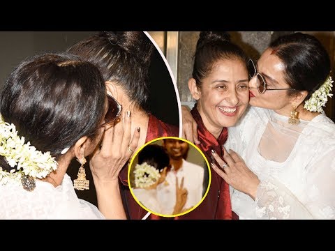 Rekha's Awkward Kiss To Manisha Koirala At Dear Maya Screening