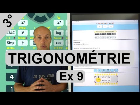 Exercice 9 : calcul de la mesure d'un angle connaissant son cosinus