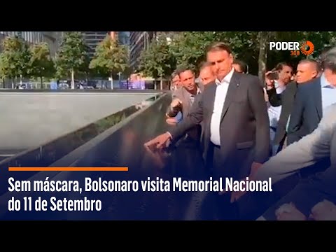 Sem máscara, Bolsonaro visita Memorial Nacional do 11 de Setembro