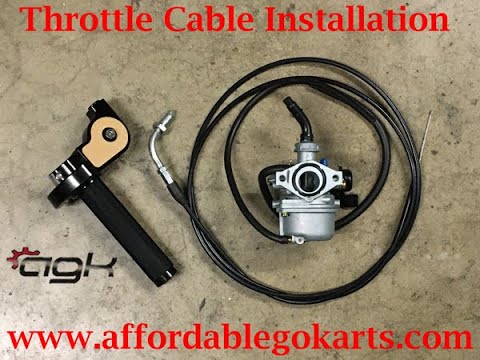 Throttle cable installation for mini bikes and motorized bicycles