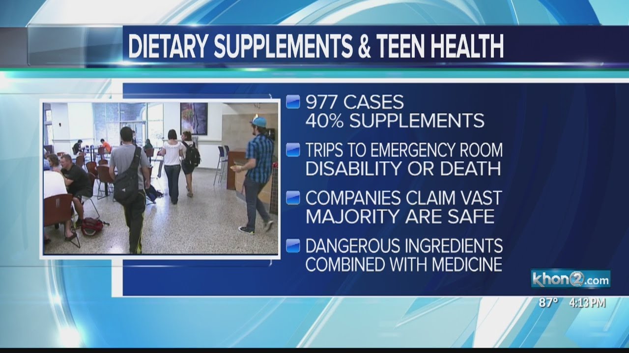 Teenagers using dietary supplements