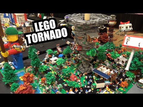Motorized LEGO Tornado Destroying Campground