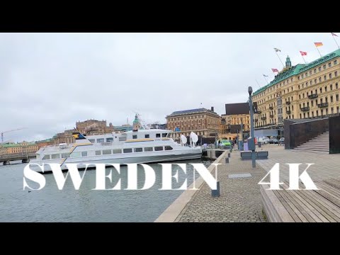 STOCKHOLM WALK 4K: Sunday morning walk Södra Blasieholmshamnen - Strömgatan - Norrbro