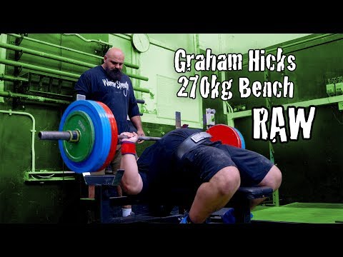 Graham "Hixxy" Hicks smokes 270kg bench press!