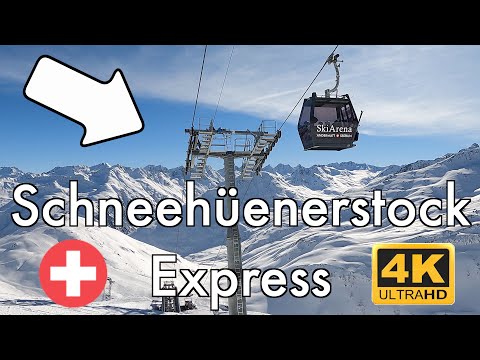 Schneehüenerstock Express | Oberalppass, Scenic Gondola Ride | Andermatt Switzerland 4K