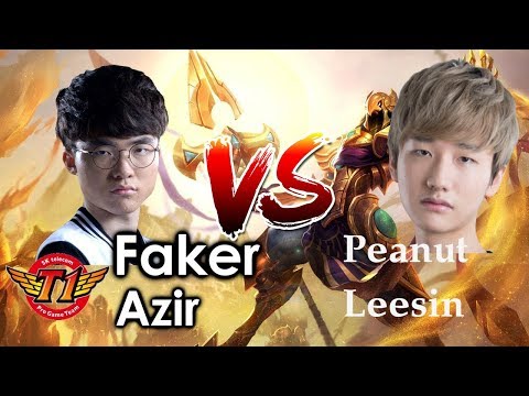 SKT Faker Azir  vs KZ Peanut Leesin | Korea rank patch 8.6