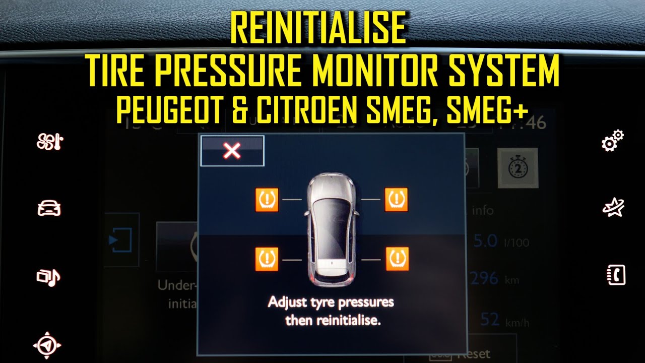 Watch video Reinitialise the Tire Pressure Monitor System TPMS Peugeot 308 II t9, 208, 508, Citroen C3, C4 SMEG Now Reinitialise the Tire Pressure Monitor System TPMS Peugeot 308 II t9, 208, 508, Citroen C3, C4 SMEG
