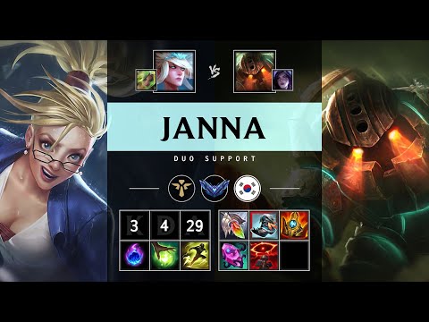 Janna Support vs Nautilus - KR Diamond Patch 25.19