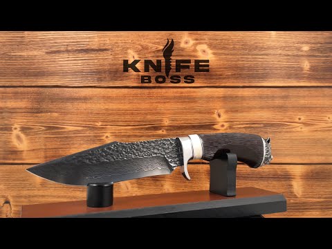 KnifeBoss damascus knife Tiger Ebony VG-10