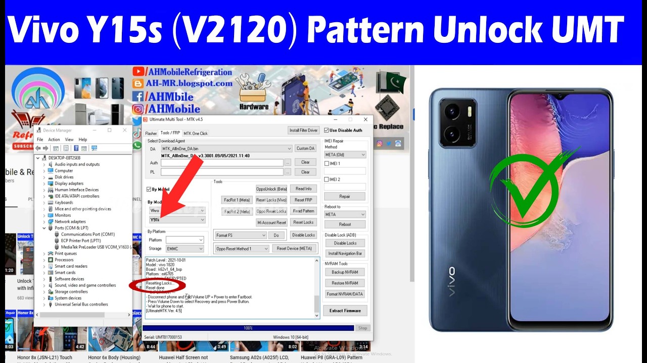 Vivo Y15s Pattern Password Unlock UMT