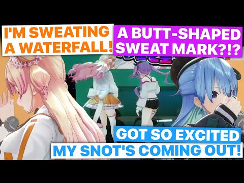 Nene's Sweat Leaves Butt-Shaped Mark In DaSuPi Coillab (Nene, Towa & Suisei / Hololive) [Eng Subs]