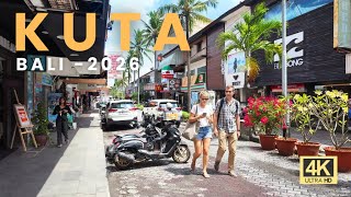 4K Kuta Bali 2026 Walking Tour | Real Time Street Walk & Beach Atmosphere