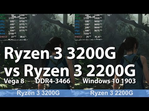 Ryzen 3 3200G vs Ryzen 3 2200G Vega 8 in 8 Games - iGPU Benchmark Test Comparison