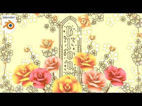 Blooming Roses in Blender 3D with Grease Pencil & Geometry Nodes - Breakdown and Free Download
