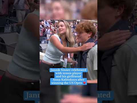 Jannik Sinner celebrated with Anna Kalinskaya after winning the US Open ❤️ #shorts
