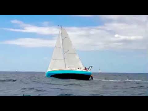Rocket 800 scow, fast sailing