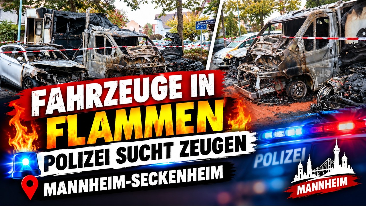 Pferdetransporter in Mannheim in  Vollbrand – Feuer greift auf weitere Autos über!