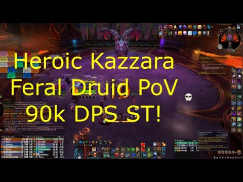 Kazzara Heroic - Feral Druid PoV - 90K DPS Single Target - [10.1 Dragonflight]