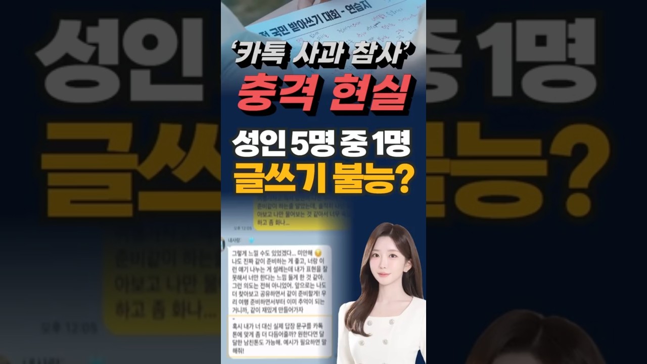 '카톡 사과 참사’가 보여준 충격적 현실… 성인 5명 중 1명 글쓰기 불능?