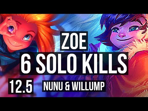 ZOE vs NUNU & WILLUMP (MID) | 13/1/8, 6 solo kills, Legendary, 300+ games | NA Master | 12.5