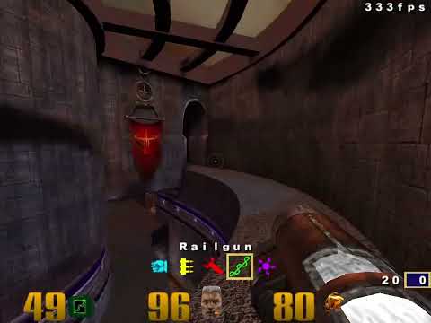 Quake 3 bridge to rail 125fps vs 333fps