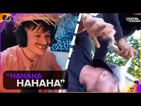 ARUAN REAGE: ESSA FOI A REAÇÃO DO RENATO AO VER O AVIÃO PIXADO !! 😂 (LEO DA HORNET) -Cortes do Aruan