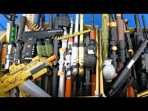 INSANE Double Box of 100+ Toy Guns! M4 Carbines, Gold Pistols, Snipers, Shotguns & More!