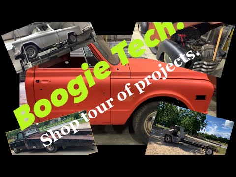 Shop tour of projects. 1970 c30 , 1954 Chevy truck , 1956 cameo truck, 1955 Chevy Coe truck.
