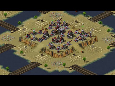 Red Alert 2 | Yuri's Revenge | 7 vs 1- Extreme AI beta - territory war - America - soviet